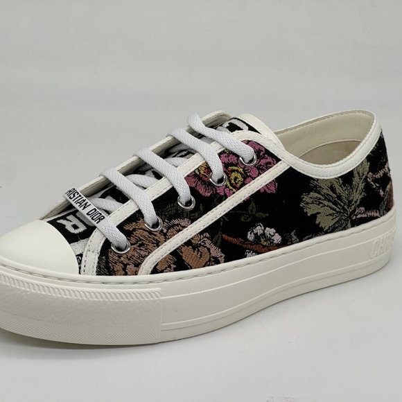 DIOR WALK'N Jardin Botaniqu Cotton Flat Lace Up Low Top Sneakers Shoes - Picture 4 of 16